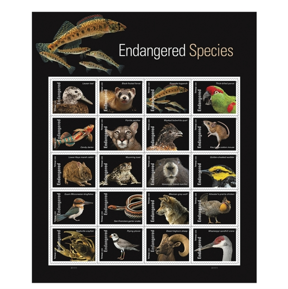 100 Forever Stamps Endangered Species Animals Stamp USPS Postage Mail‎